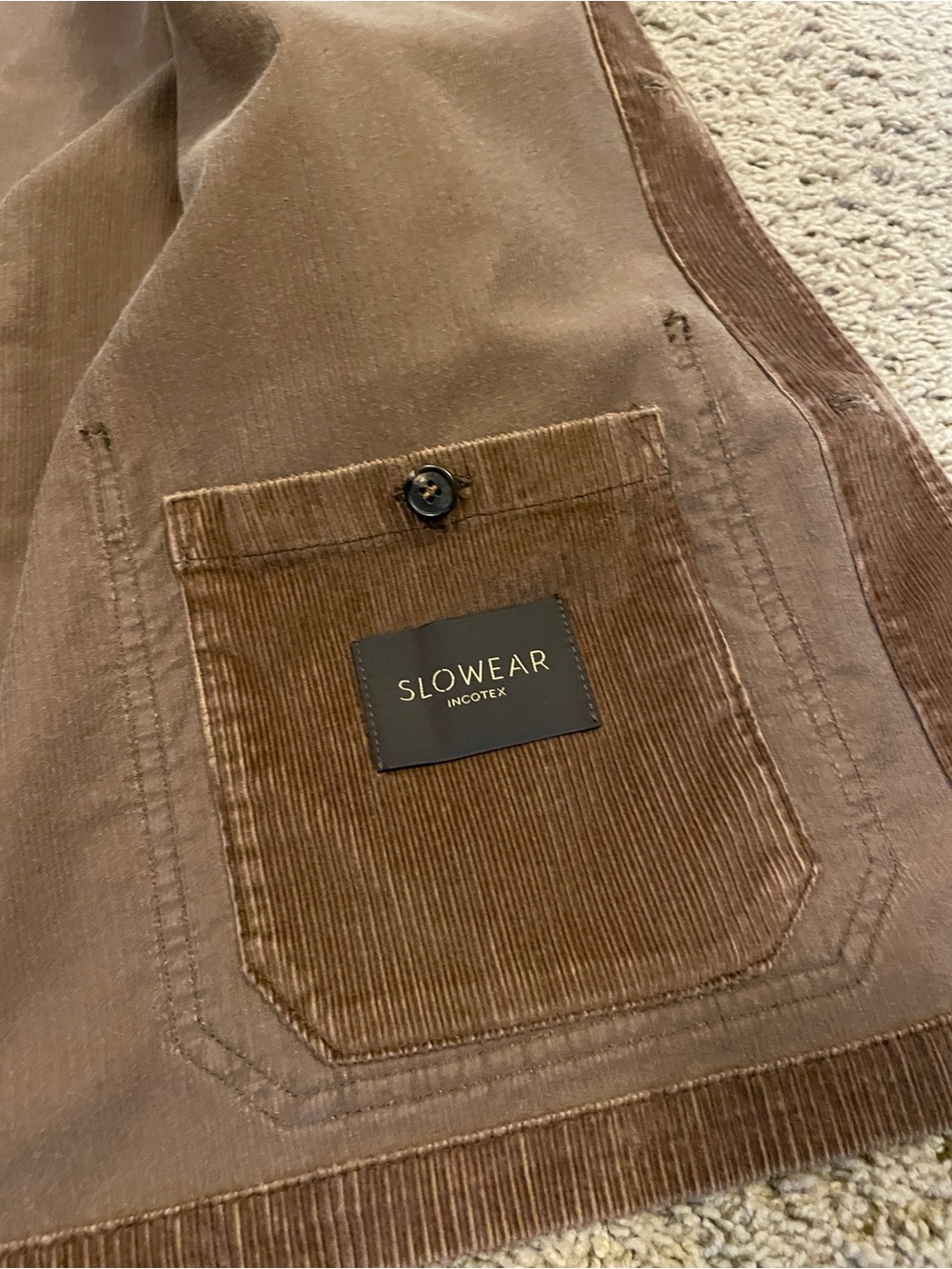 Men's Brown Corduroy Chore Jacket - Picture 4 of 4